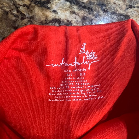 Free People strapless top. Xs/S. red. Never worn with tag. - Picture 2 of 3